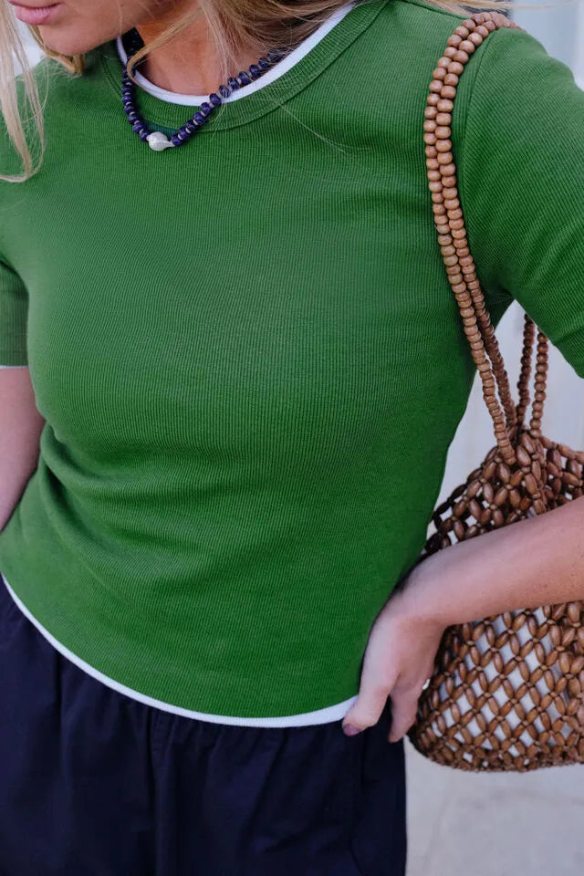 Ceres Life - Luella Rib Tee — back view flat lay