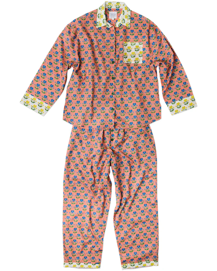 Kip and Co Anna Spiro Indian Summer Rose pyjamas - full length model