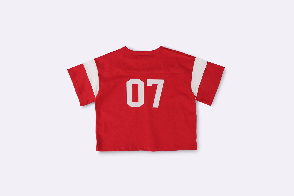 BBOBBIE - 07 Tee in Red — styled lifestyle shot