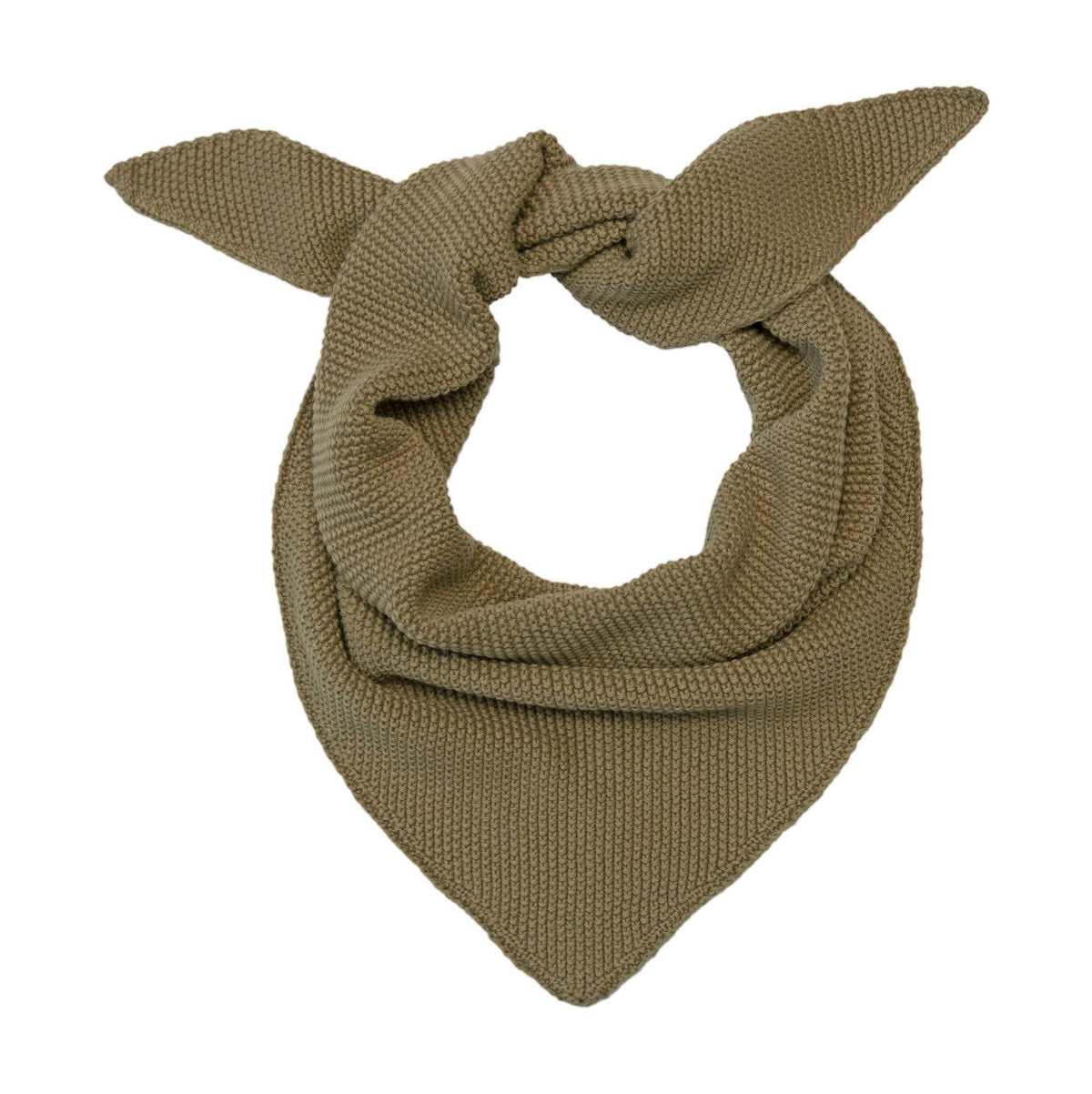 Paul James Knitwear - Cotton Textured Neckerchief- Light Olive — styled lifestyle shot