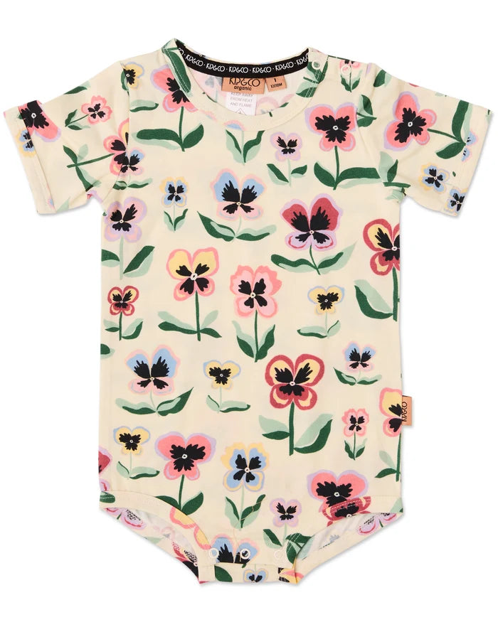 Kip & Co BABY | Pretty Pansy Organic Short Sleeve Romper