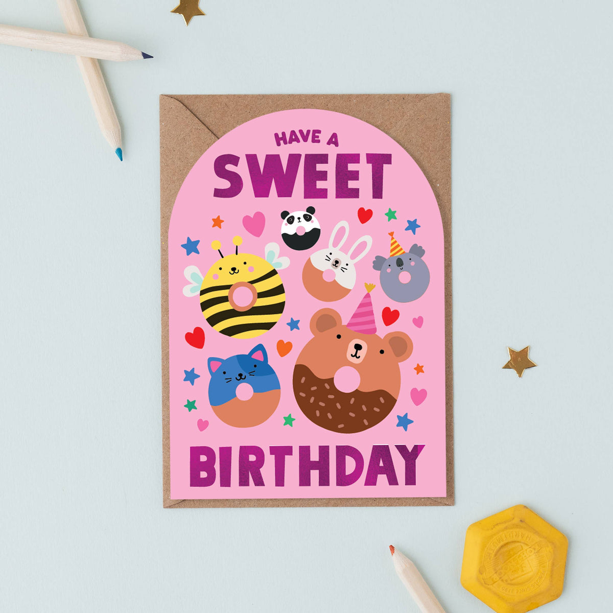 Mifkins | Donut Animal Kids Birthday Card