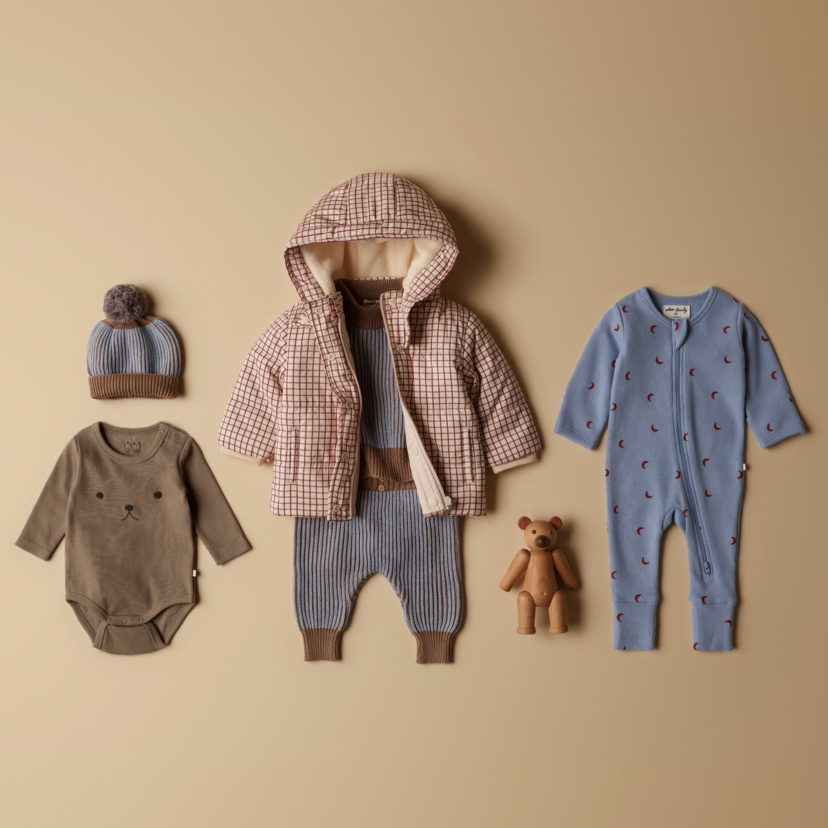 Wilson and Frenchy Amber Check Puffer Jacket - baby back view