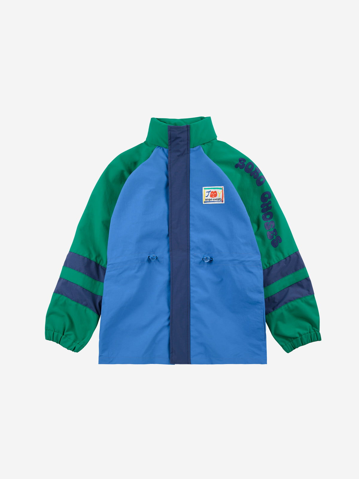 Bobo Choses - Wavy Colour Block raincoat SS25 — front view flat lay