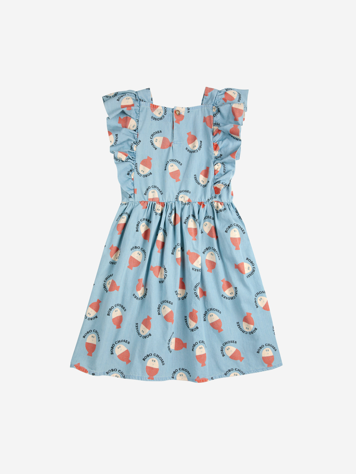 Bobo Choses - Morning Egg all over ruffle dress SS25 — side view