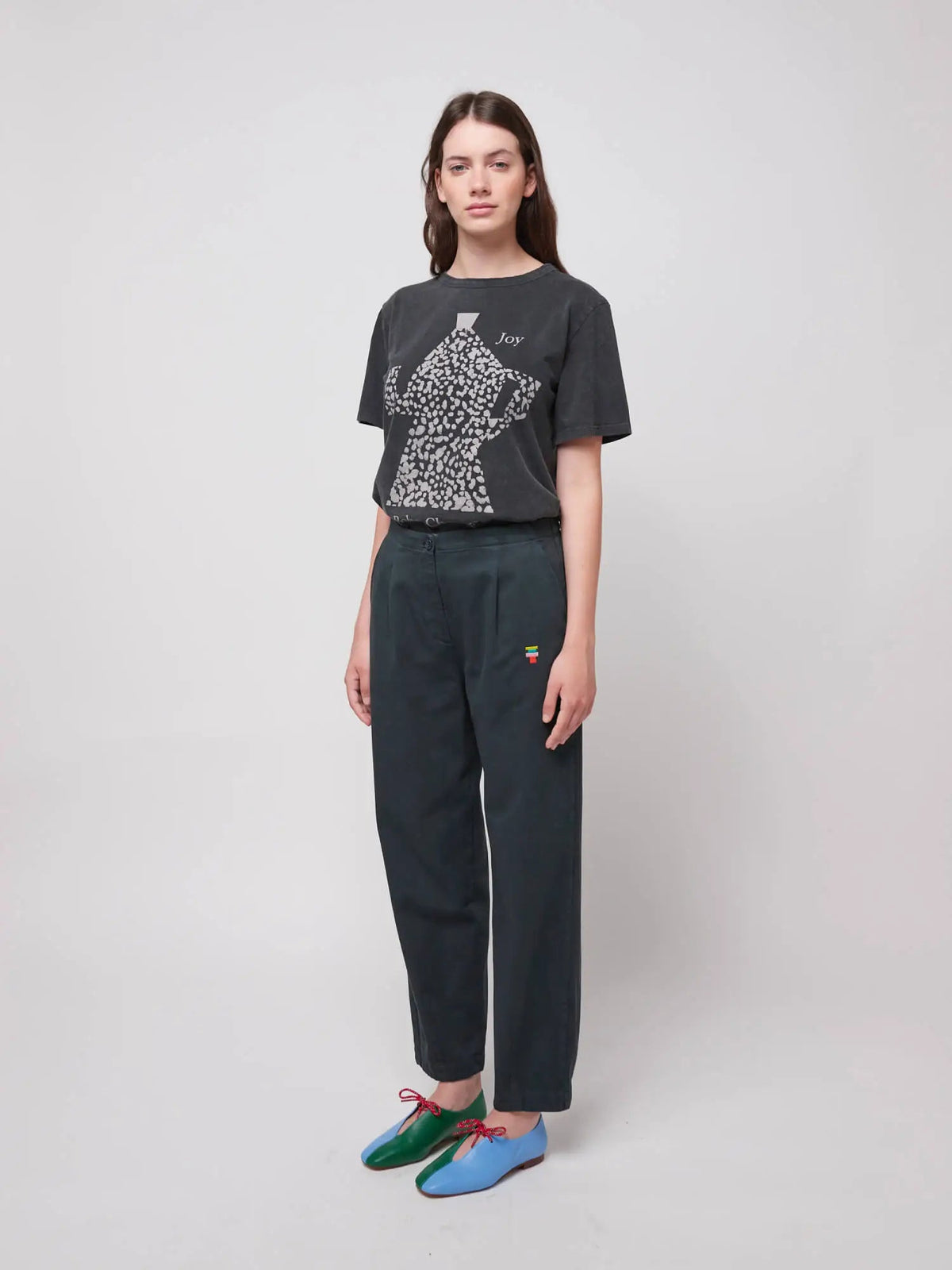 Bobo Choses WOMAN - Pleated straight leg trousers — front view flat lay
