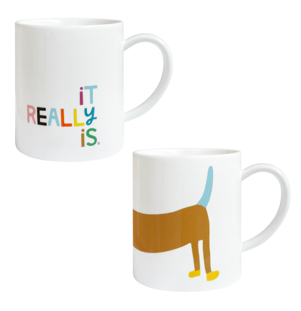 New Castle & Things - Art is Life Mug Set — back view flat lay