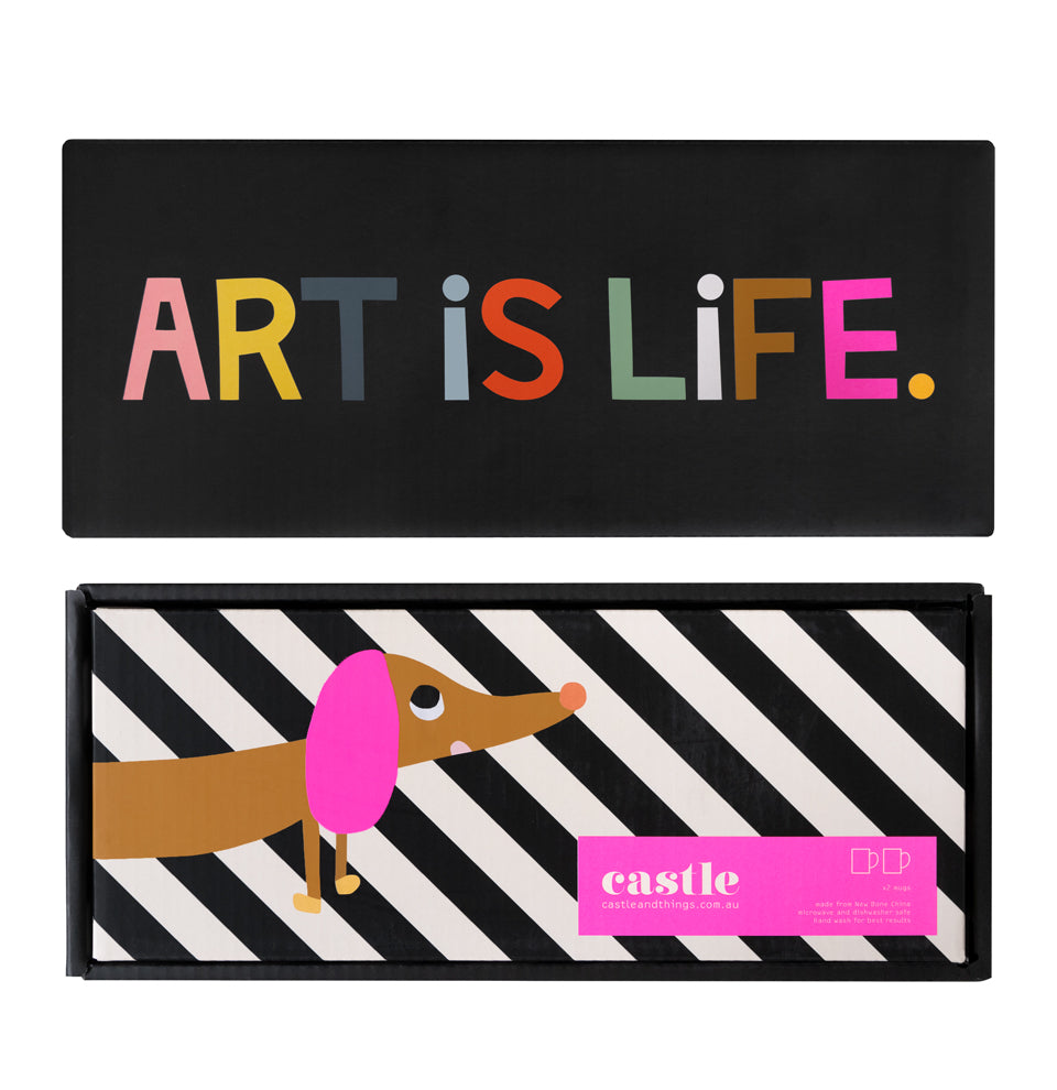 New Castle & Things - Art is Life Mug Set — close-up detail