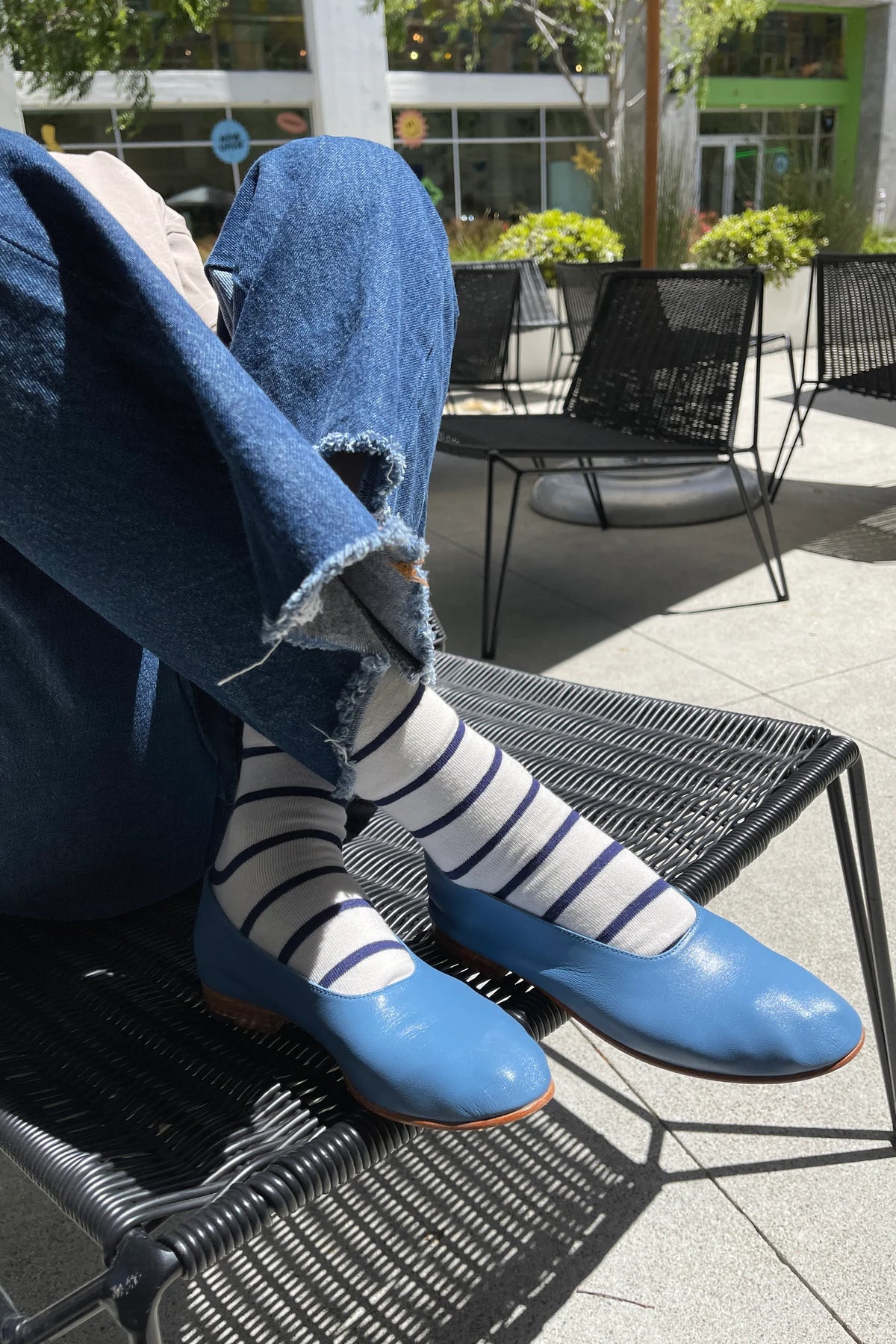 Le Bon Shoppe | Wally Socks Navy Breton Stripe