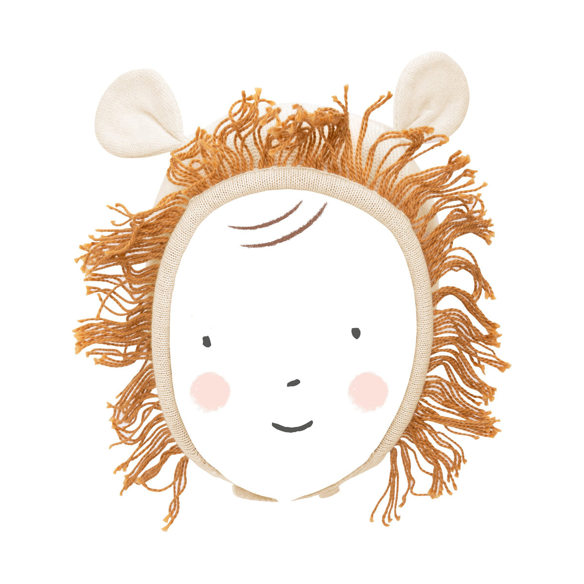 Meri Meri - Lion Baby Bonnet — front view flat lay