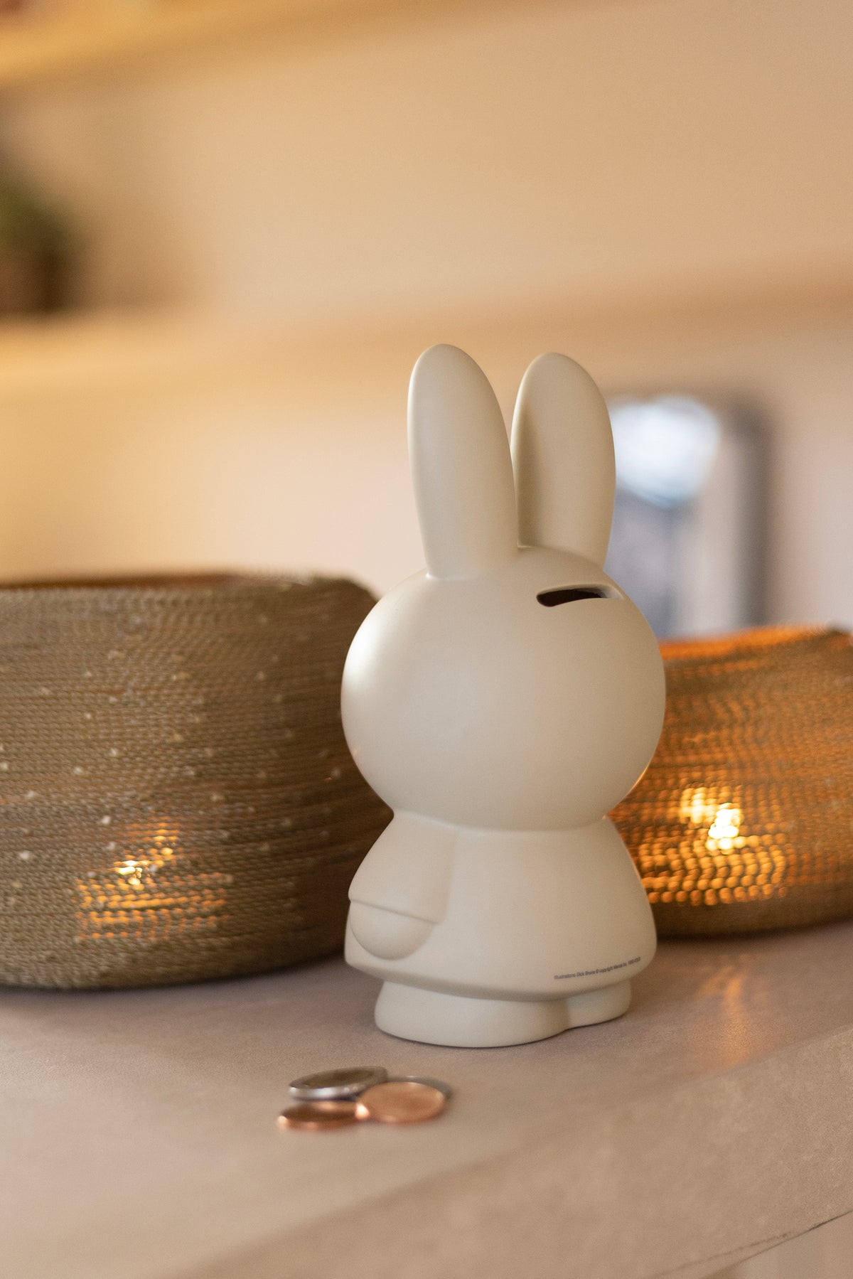 Miffy X Atelier Pierre - Money Box in Sand — styled lifestyle shot