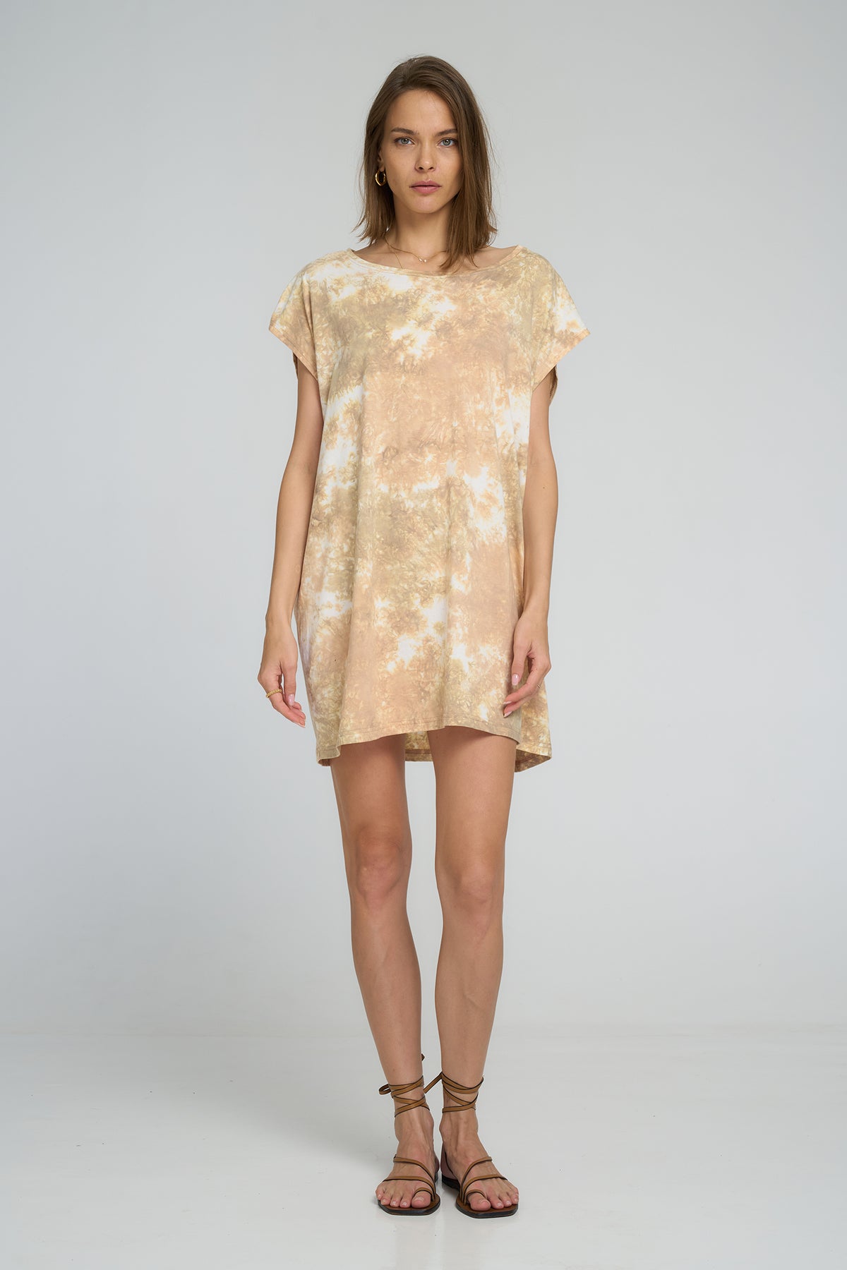 Lilya Pura Vida Mini Dress Earth Tie Dye - product flatlay