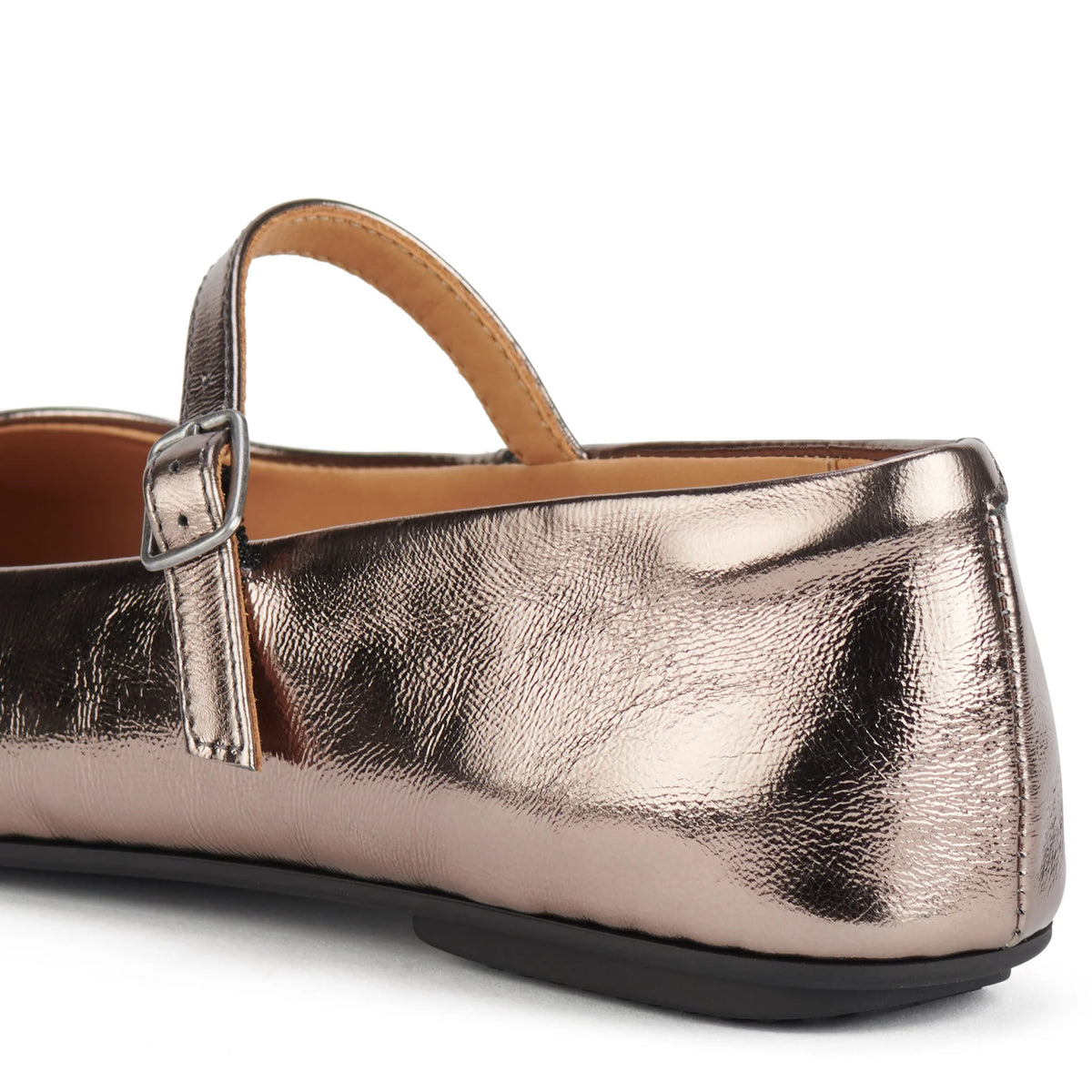 Rollie Nation - Ballet MJ Square Toe Pewter Patent — back view flat lay