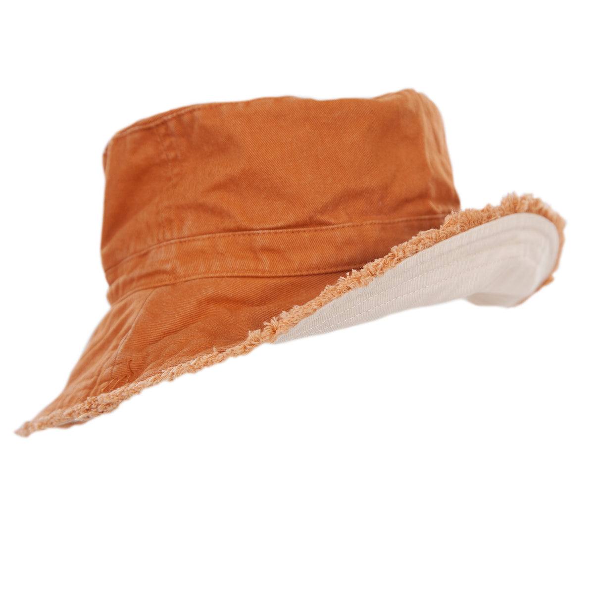 Acorn Chestnut Frayed Bucket Hat - frayed brim detail