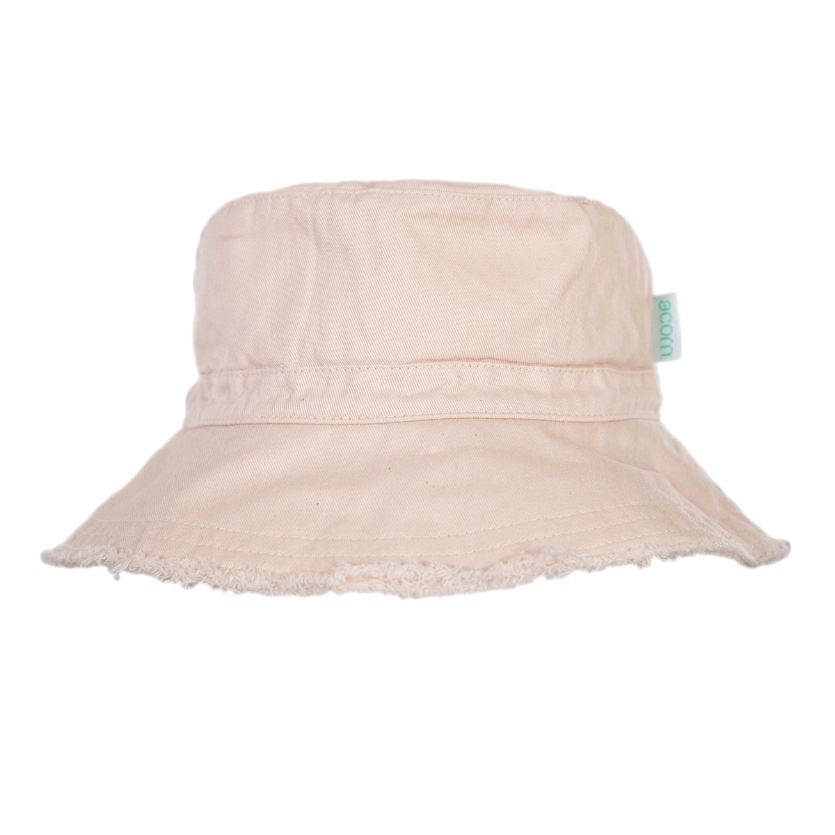 Acorn Vanilla Frayed Bucket Hat - product flatlay