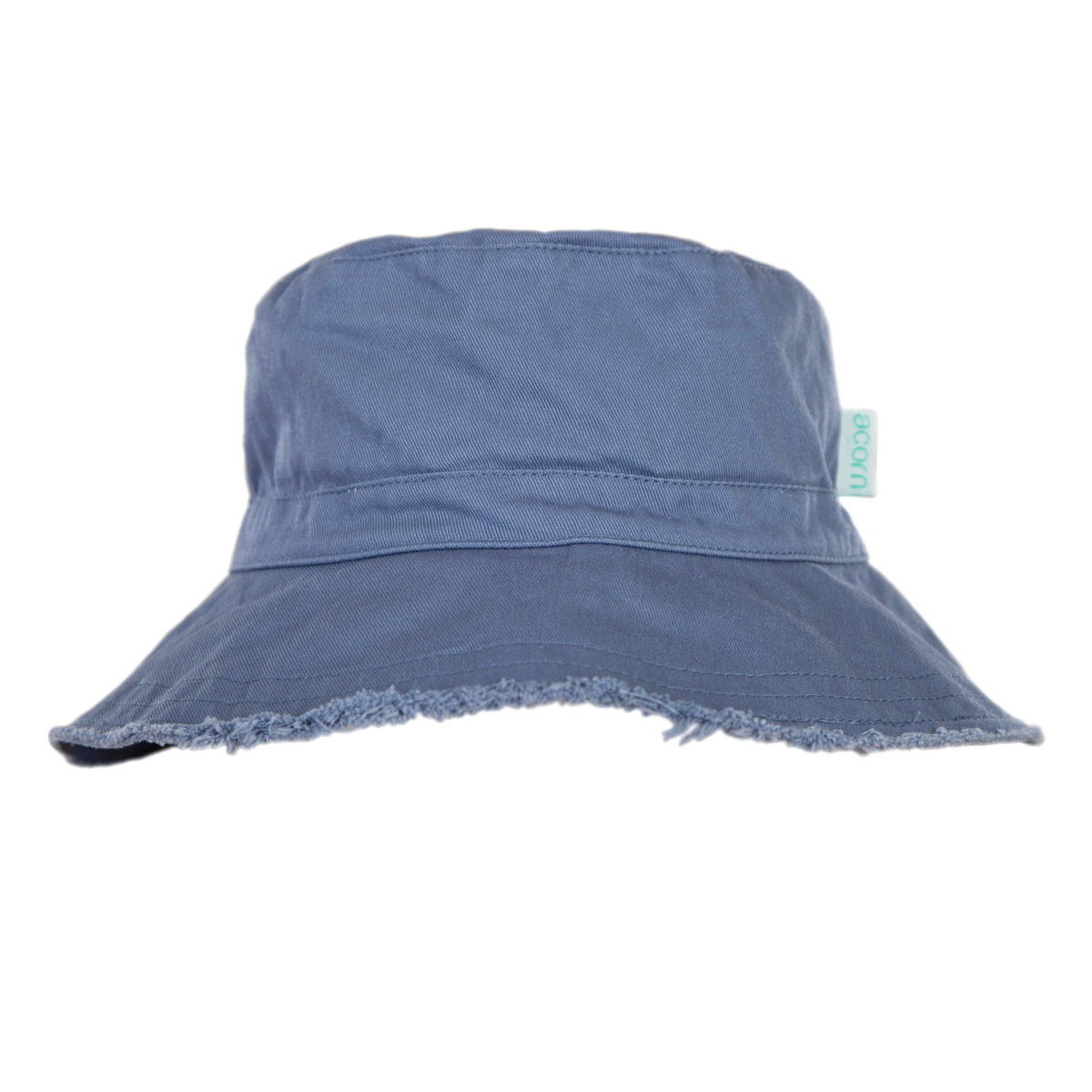 Acorn Blue Frayed Bucket Hat - product flatlay