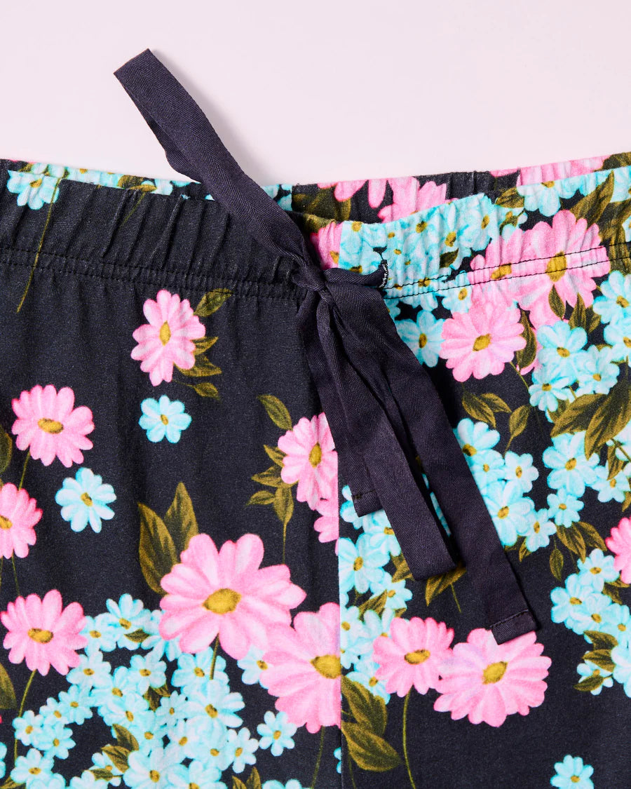 Kip and Co Periwinkle jersey pyjama top - detail shot