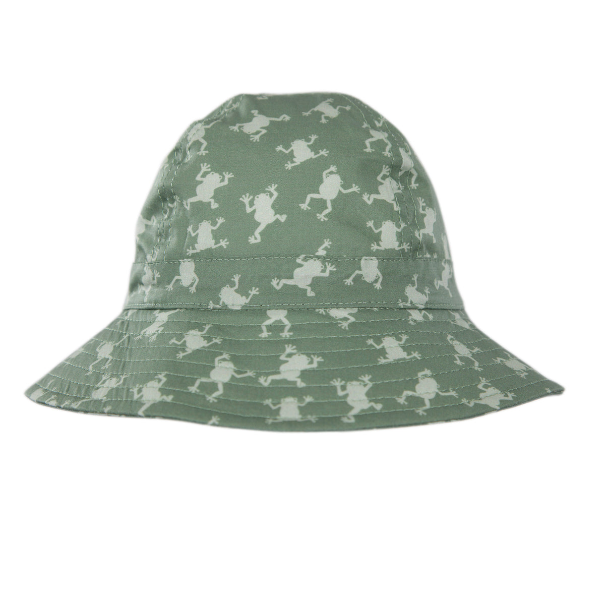 Acorn Baby Frogs Wide Brim Infant Hat - product flatlay
