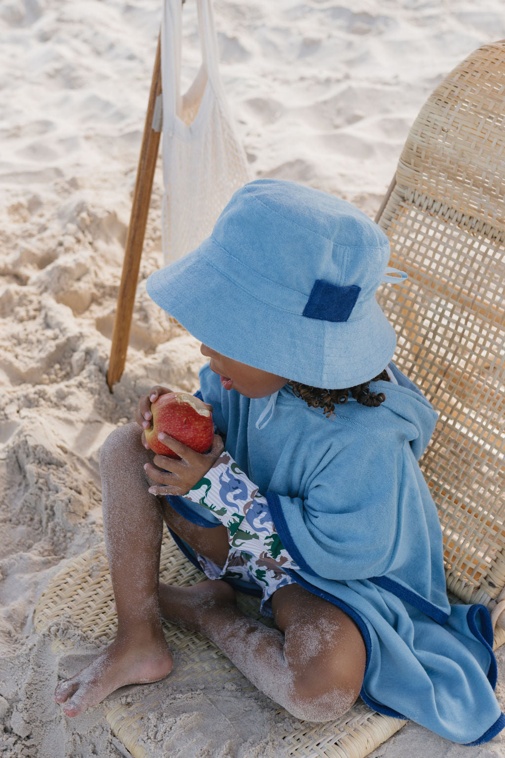 Acorn Terry Toweling Bucket Hat pink - front view on model