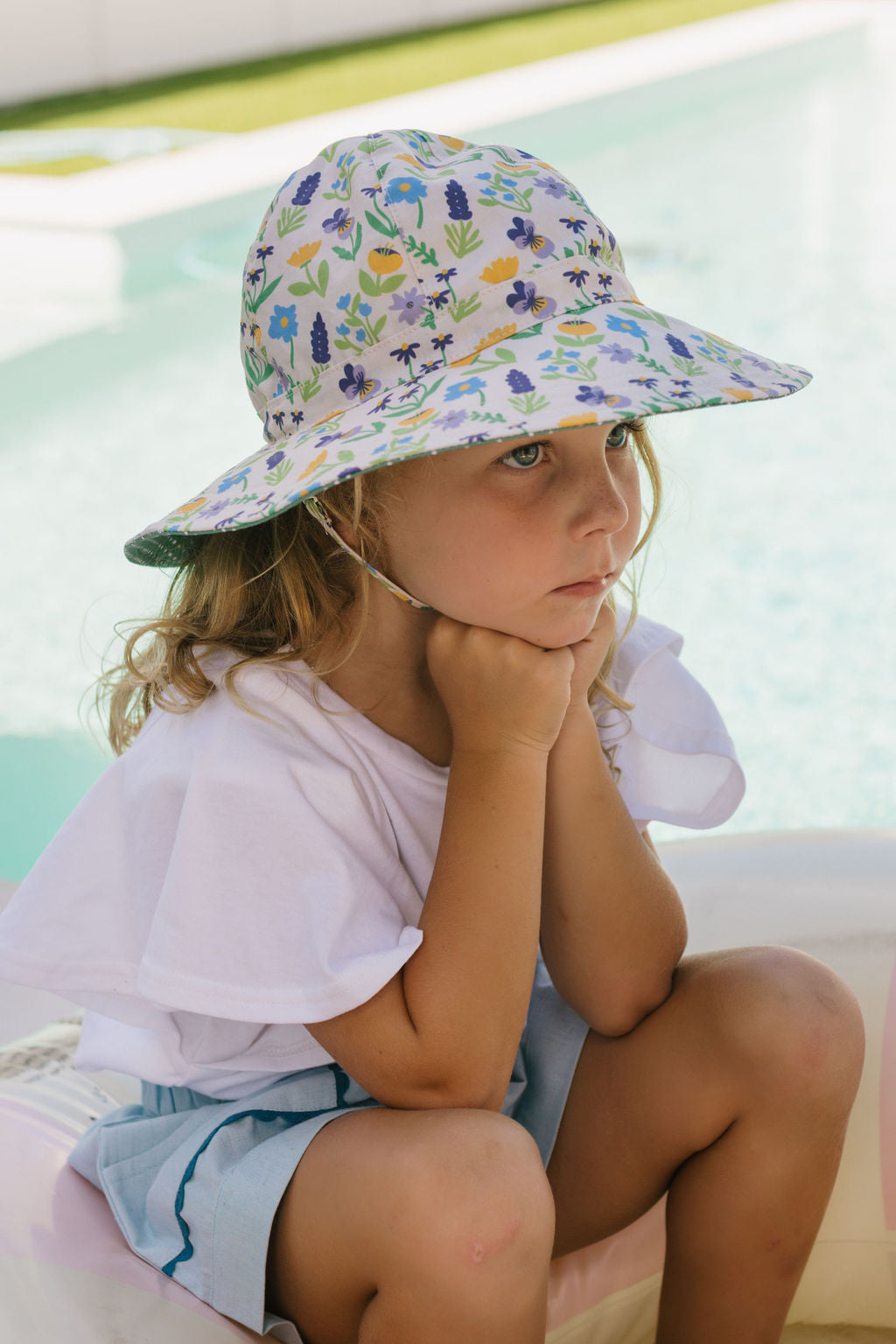 Acorn Springtime Wide Brim Hat - front view on model