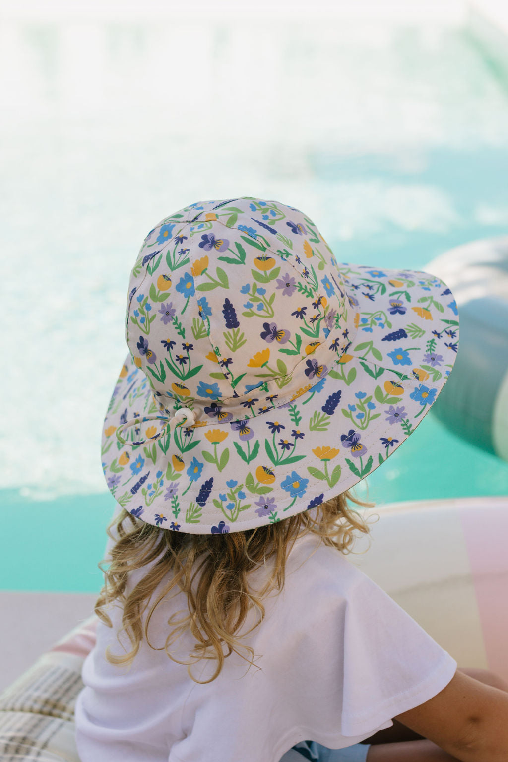 Acorn Springtime Wide Brim Hat - side view on model