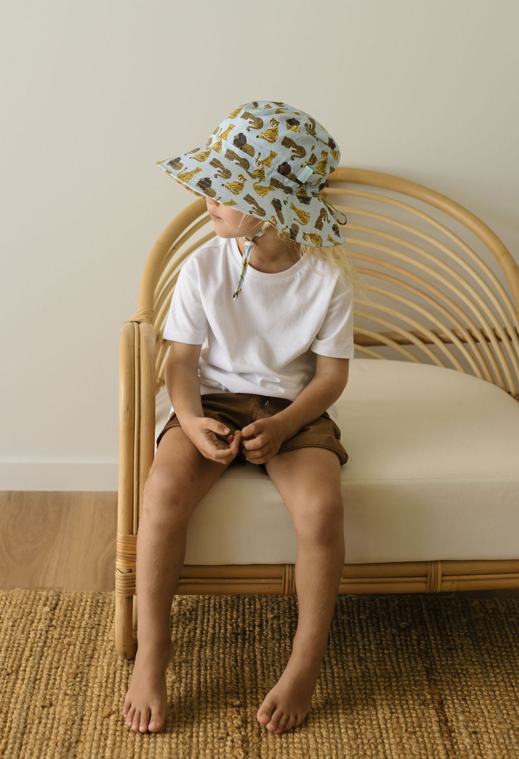 Acorn Jungle Kings Wide Brim Bucket Hat - side view on model