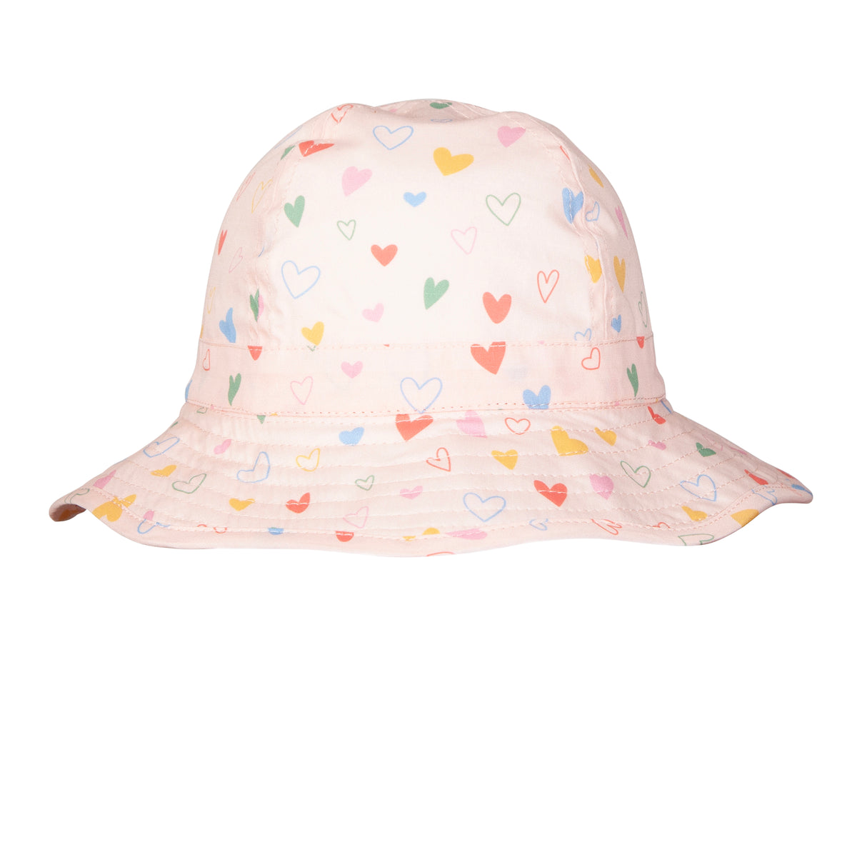 Acorn BABY | Floating Hearts Wide Brim Infant Hat Pink