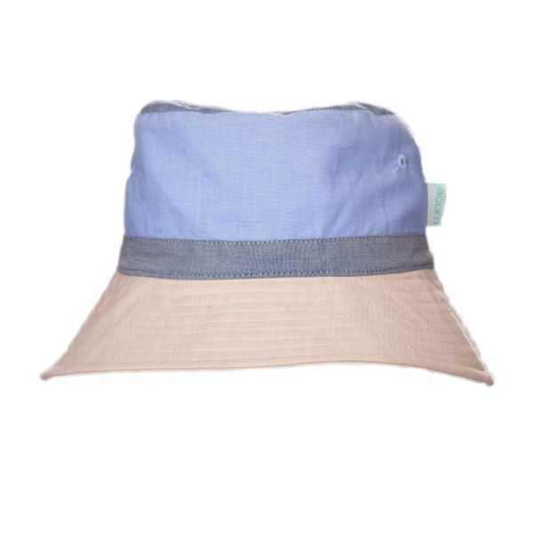 Acorn | Blue Colour Block Wide Brim Bucket Hat