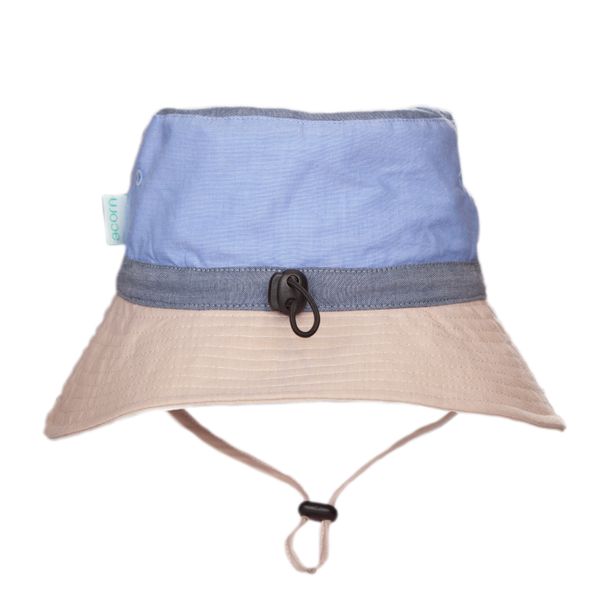 Acorn | Blue Colour Block Wide Brim Bucket Hat