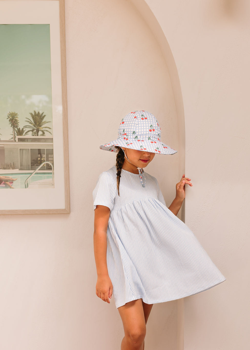 Acorn | Cherry Checks Wide Brim Sunhat