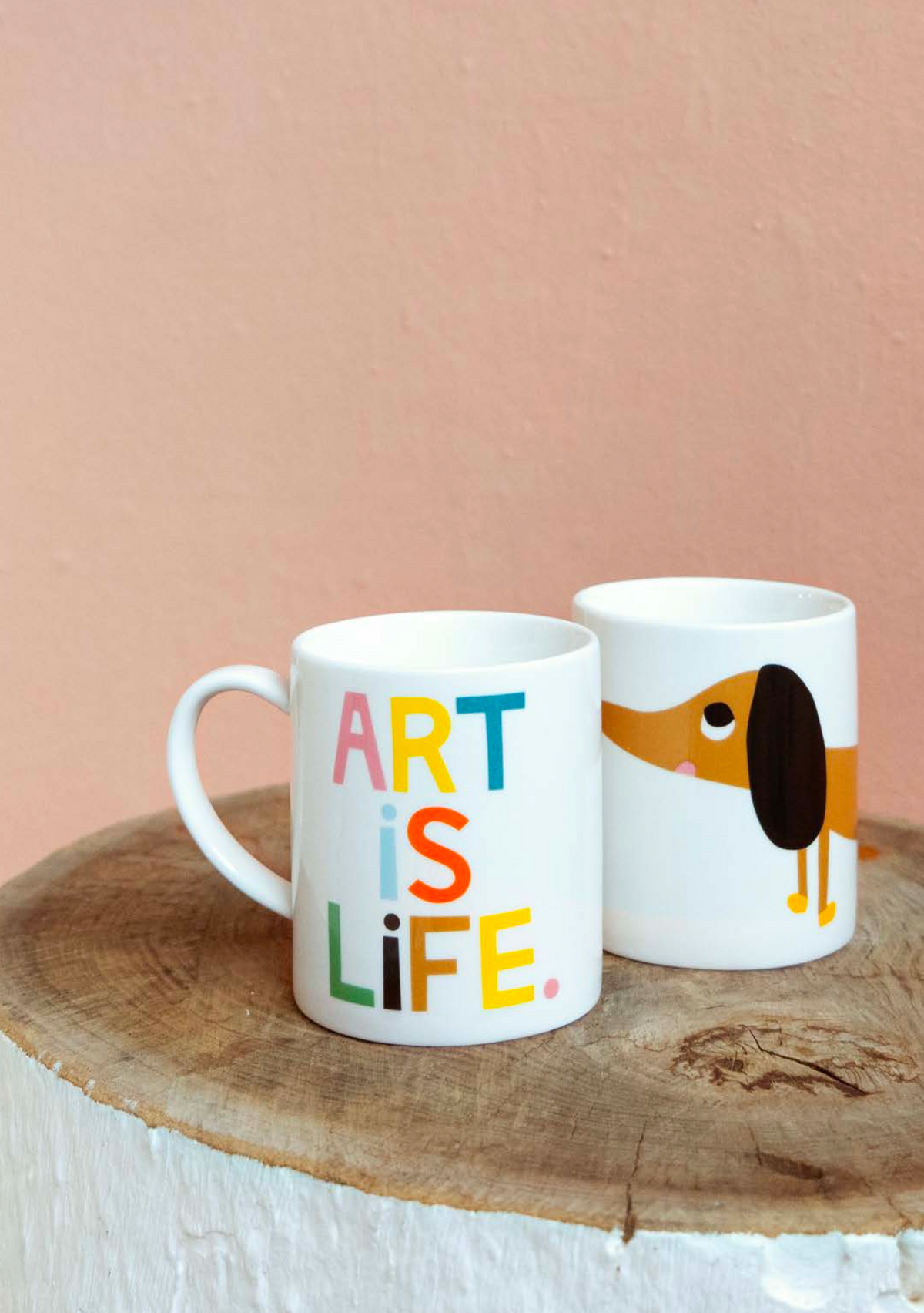 New Castle & Things - Art is Life Mug Set — front view flat lay