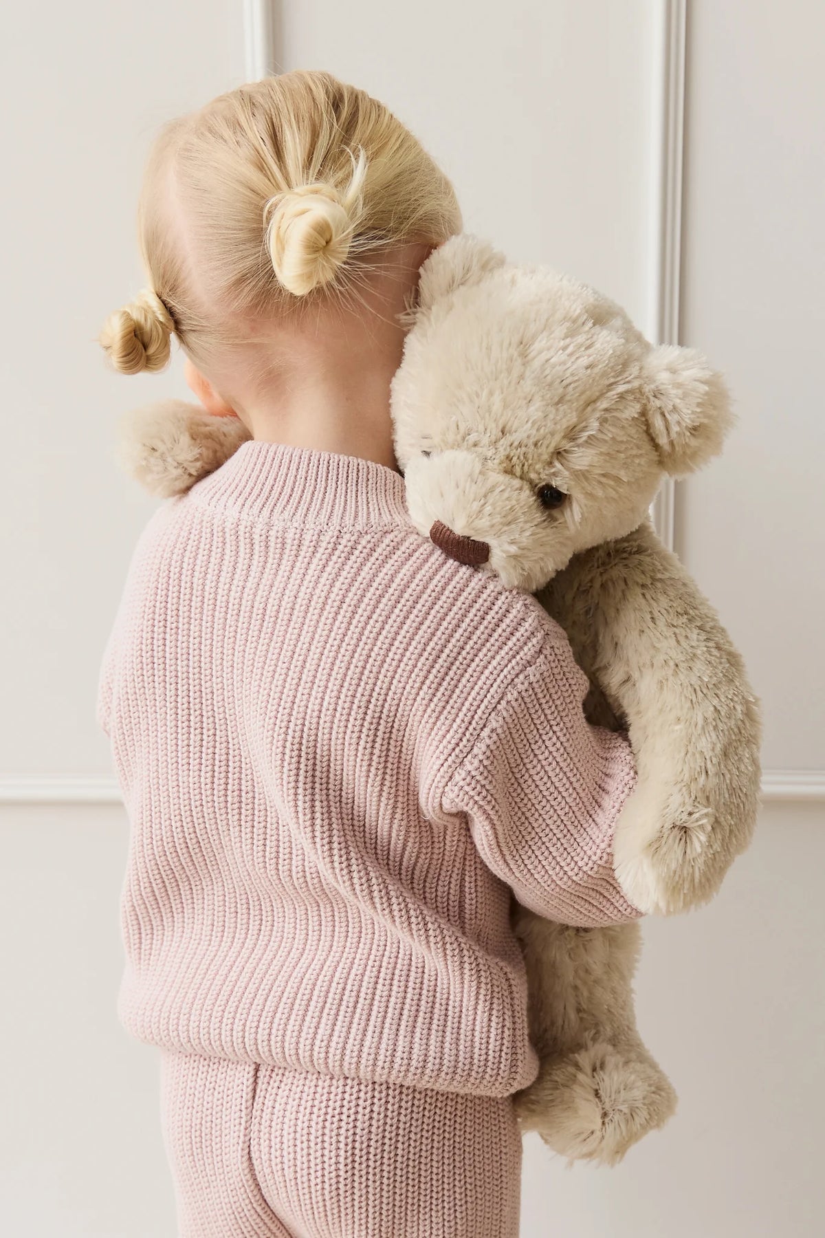 Jamie Kay Snuggle Bunnies - Theo the Bear — back view flat lay