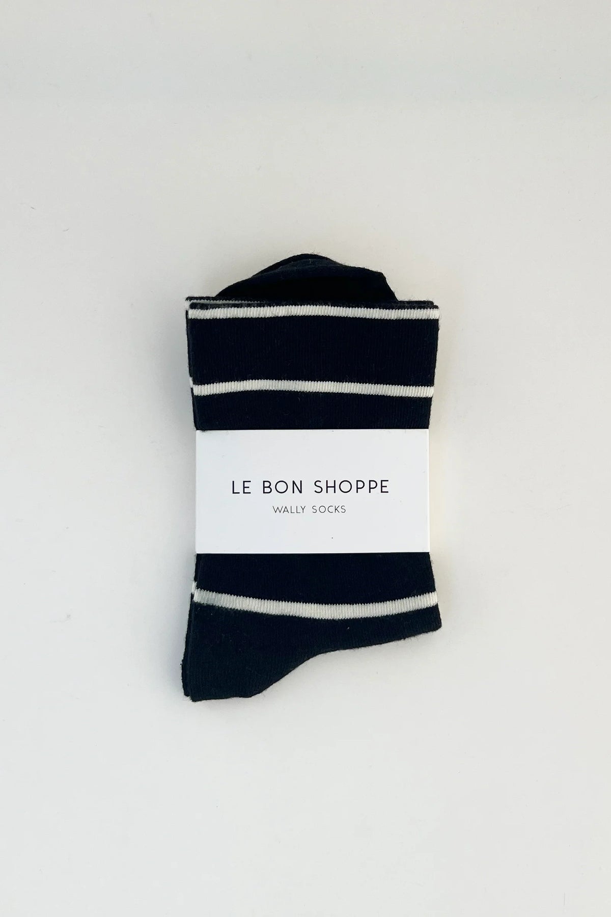 Le Bon Shoppe Wally Socks Black Stripe - product flatlay