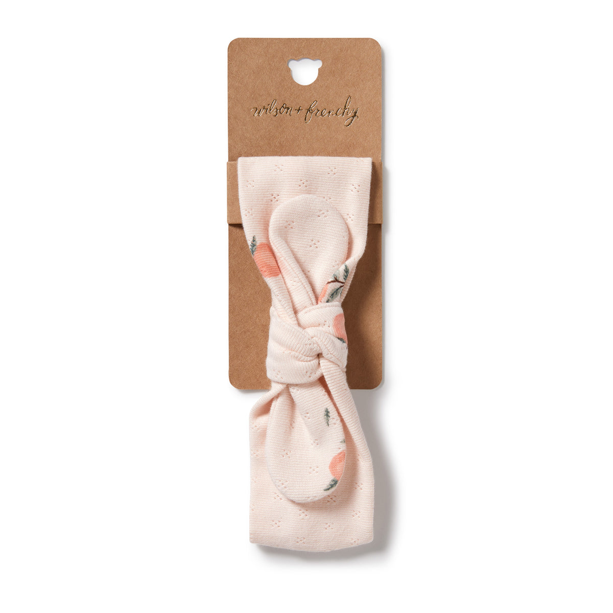 Wilson and Frenchy Peaches Organic Pointelle Headband - baby wearing headband