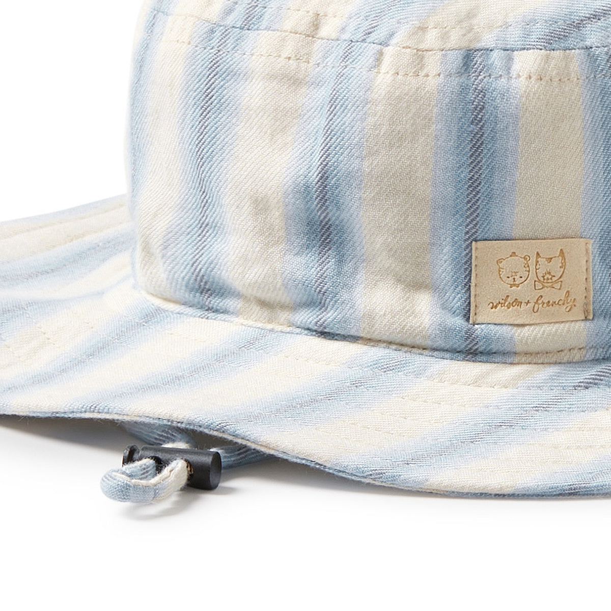 Wilson and Frenchy Deep Blue Stripe Organic Sun Hat - lifestyle styled