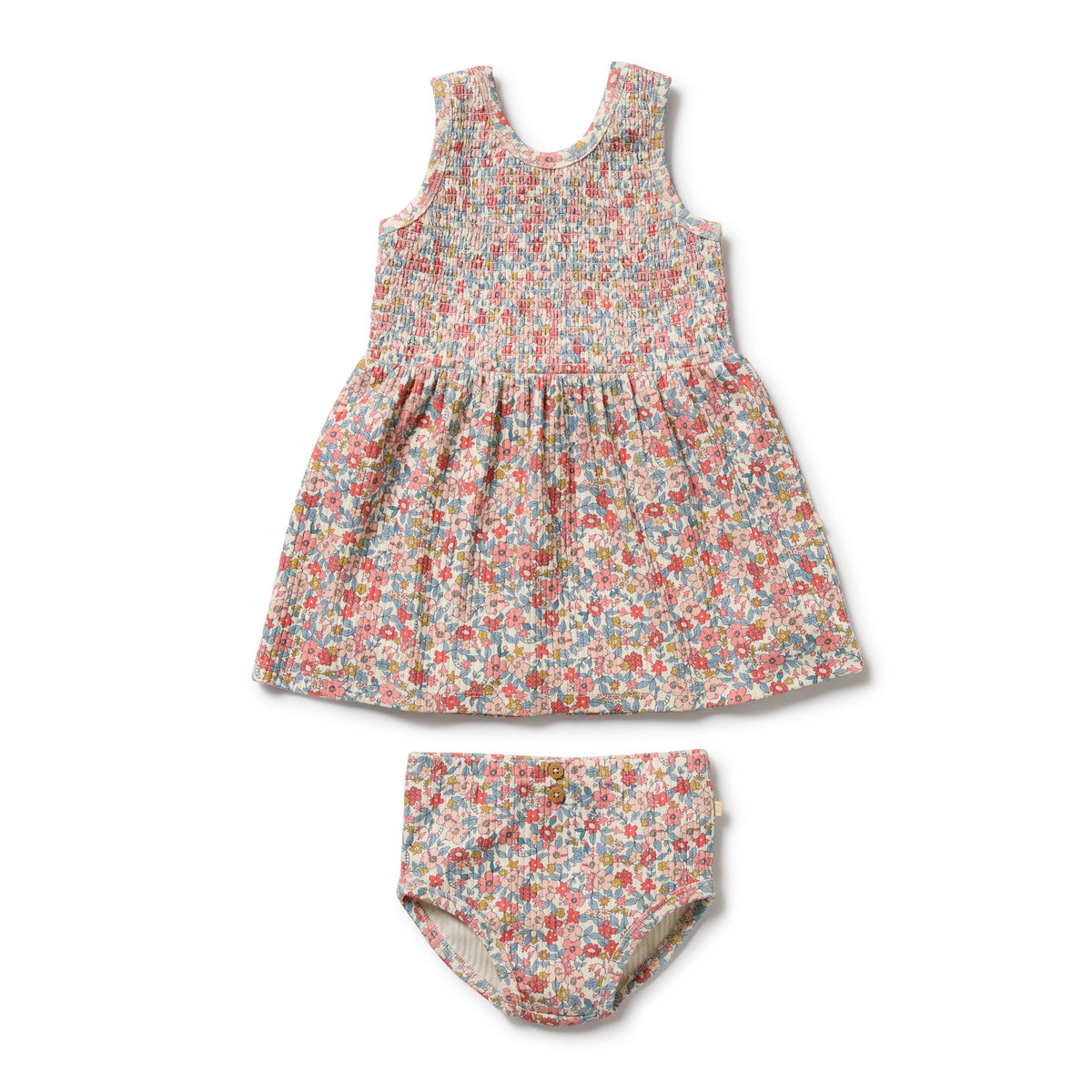 Wilson and Frenchy Summer Bloom Organic Dress Set - product flatlay