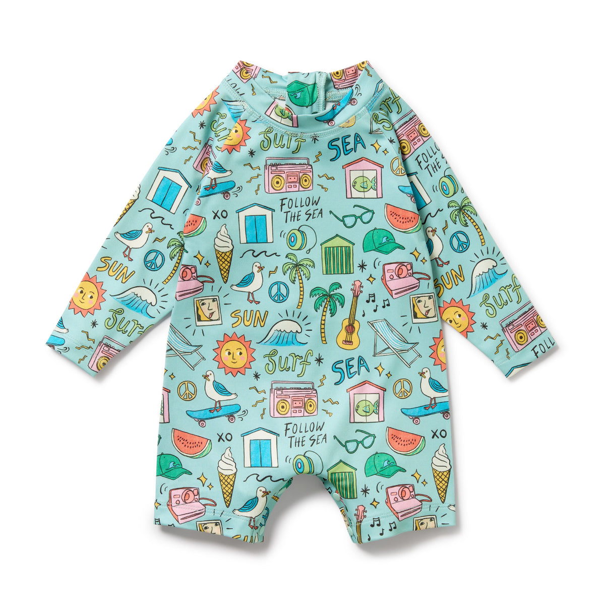 Wilson and Frenchy Sun Surf and Sea One Piece Boyleg Swimsuit - product flatlay