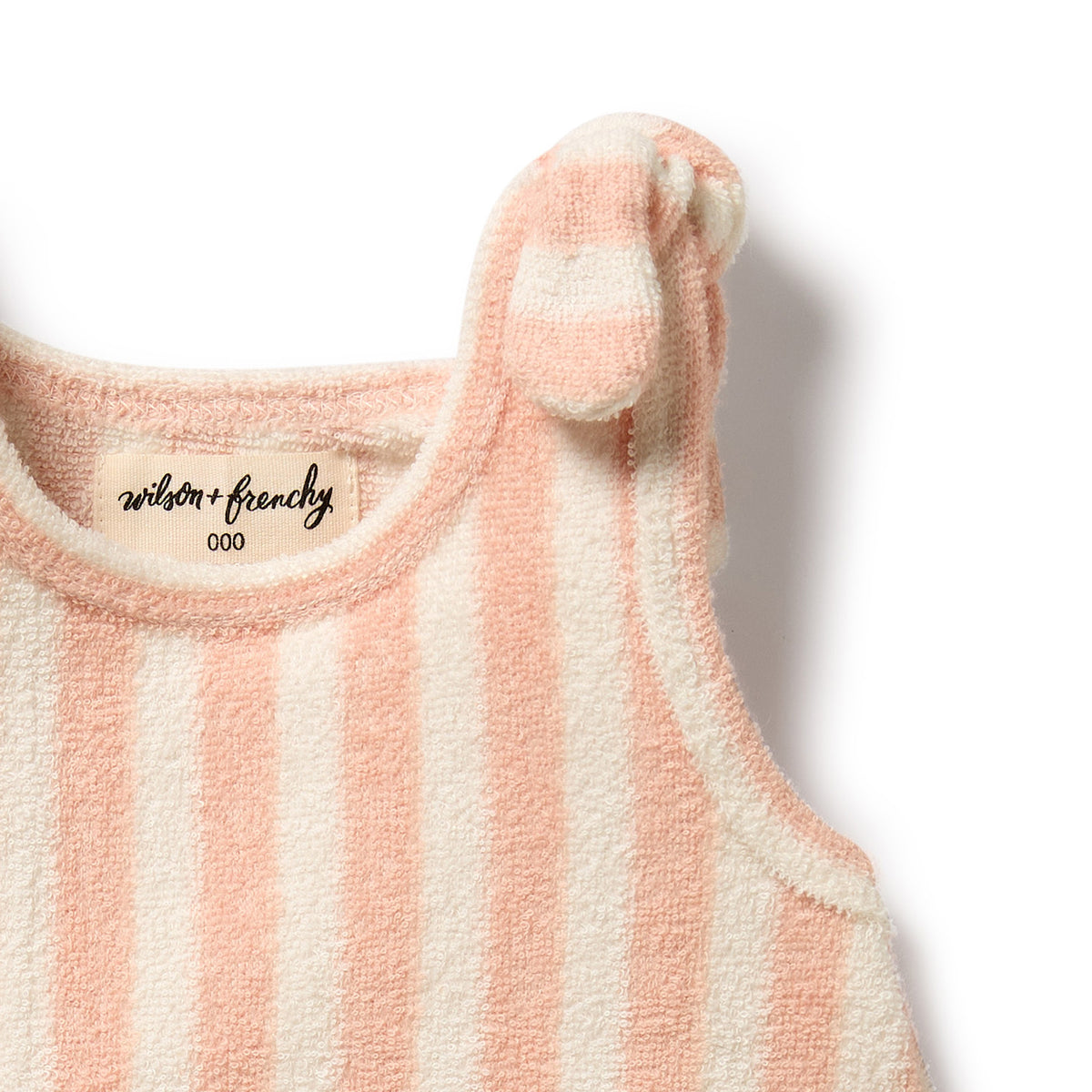 Wilson and Frenchy Strawberry Wave Organic Terry Singlet - print detail close-up