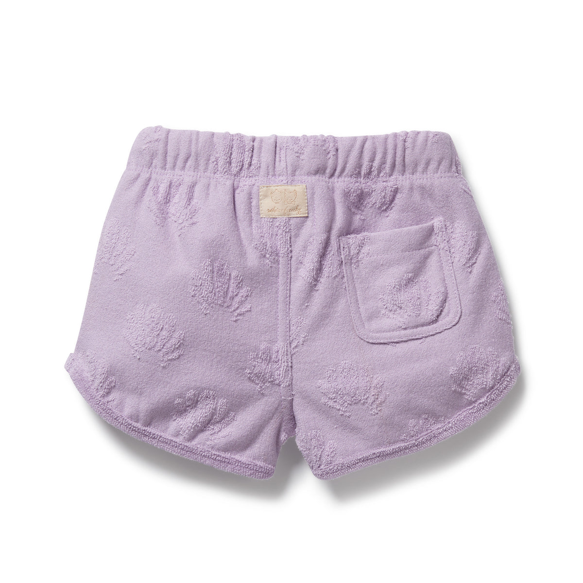 Wilson and Frenchy Lavender Shells Organic Terry Tie Short - lifestyle styled