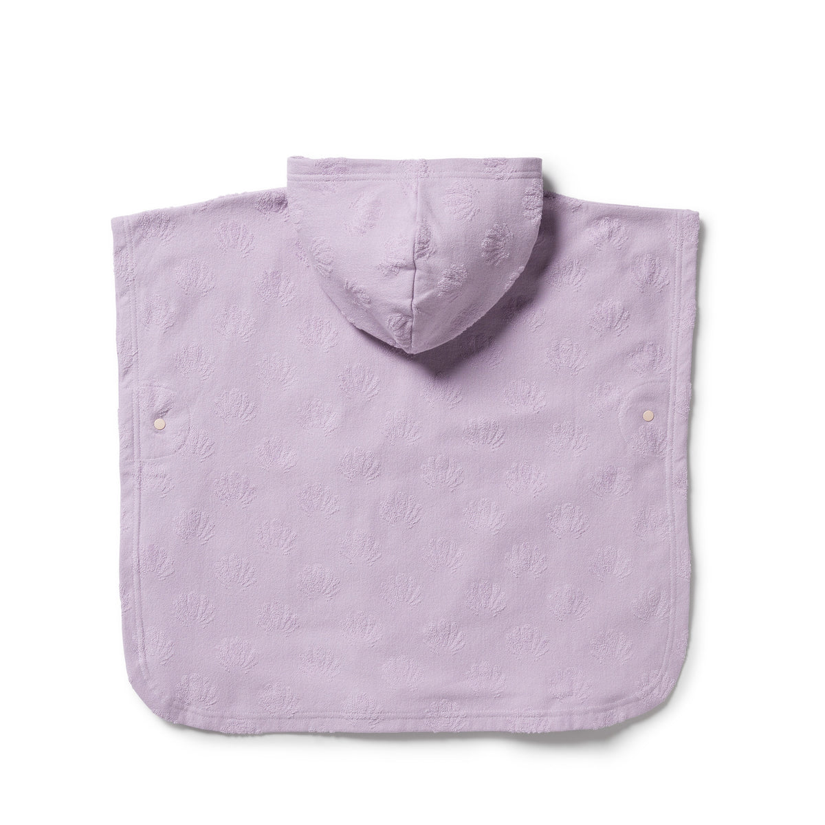 Wilson and Frenchy Lavender Shells Organic Terry Hooded Poncho - lifestyle styled