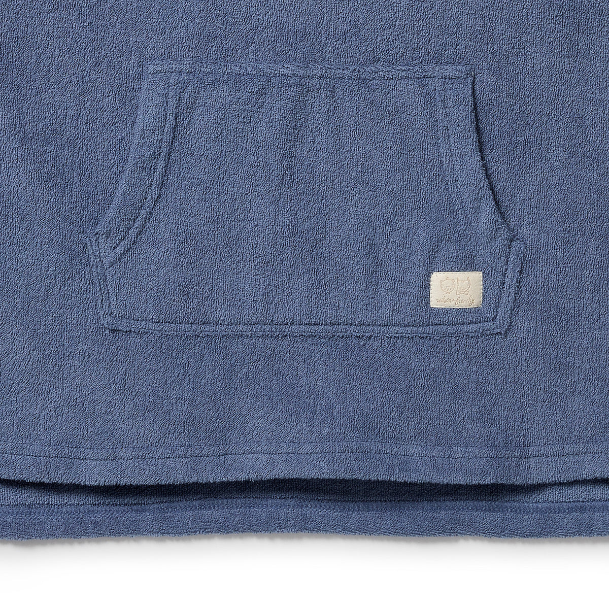 Wilson and Frenchy Deep Blue Organic Terry Hooded Poncho - terry texture detail