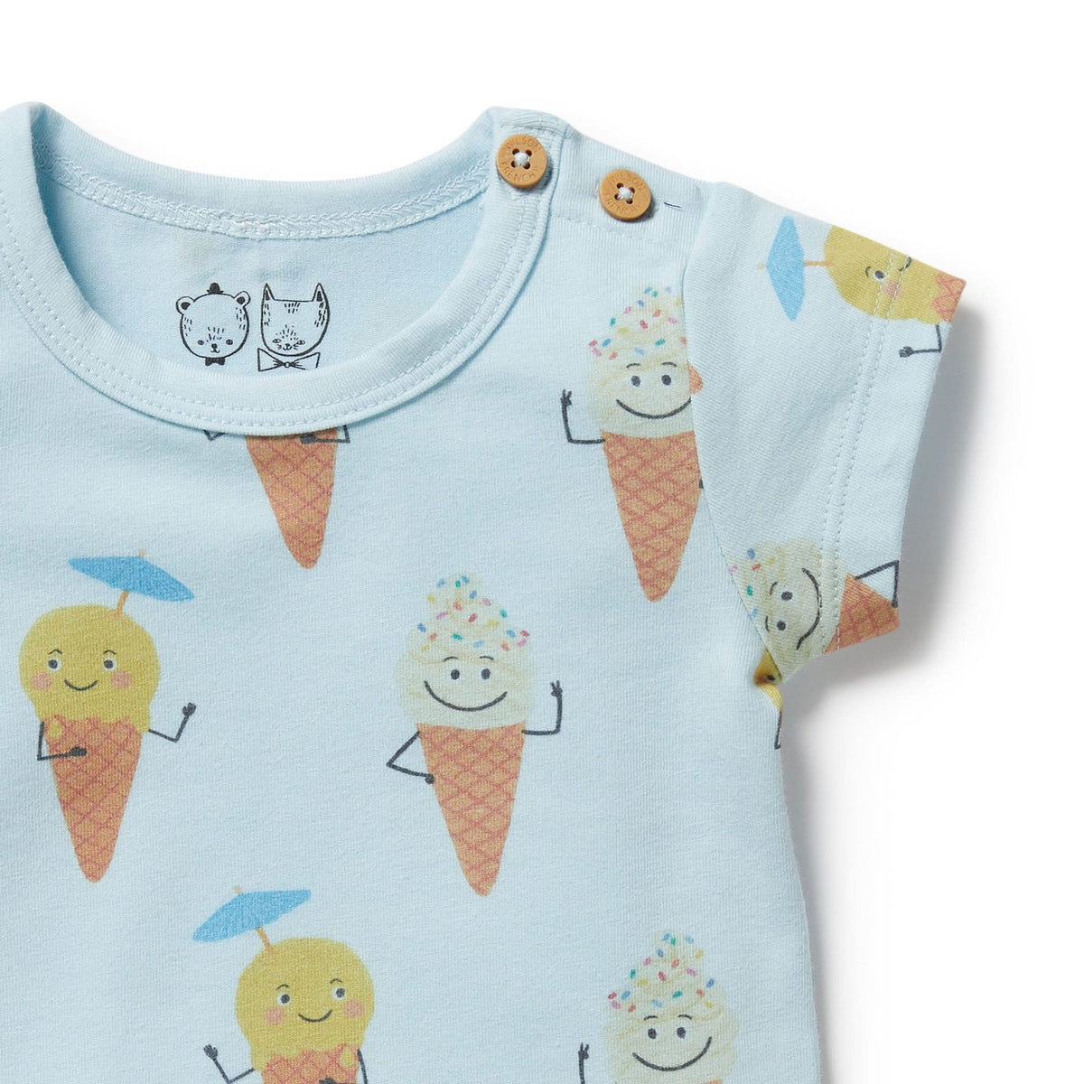 Wilson and Frenchy Frosty Friends Organic Tee - baby front view
