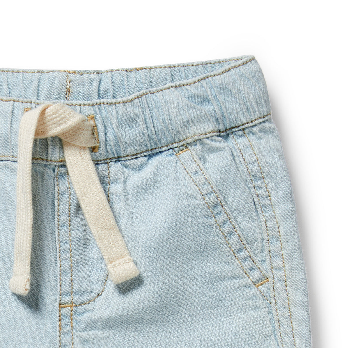 Wilson and Frenchy Organic Denim Long Short - baby front view