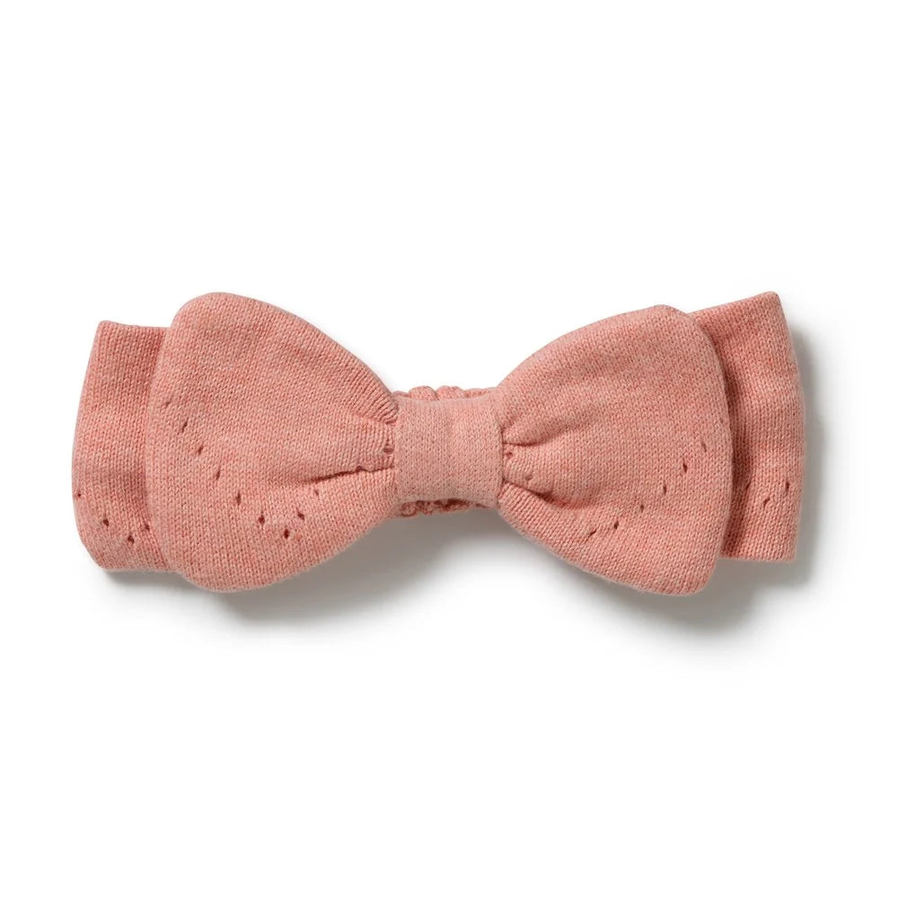 Wilson & Frenchy Petal Pink knitted pointelle headband