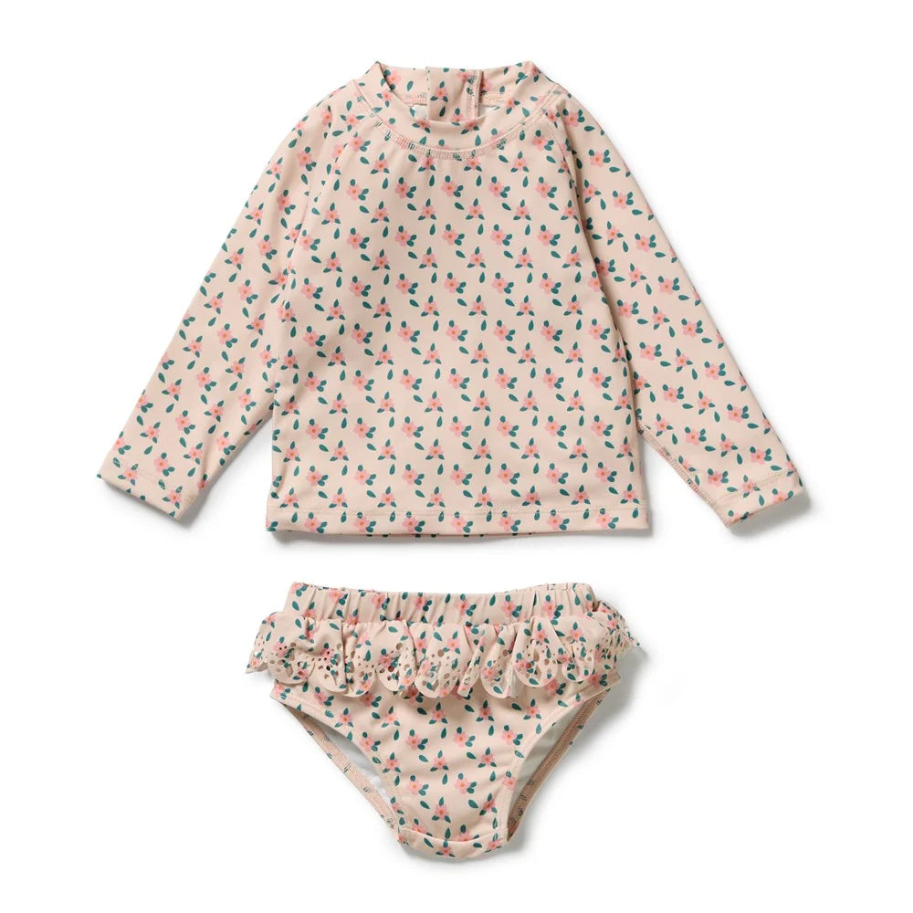 Wilson & Frenchy Little Blossom cutwork rashie swimset