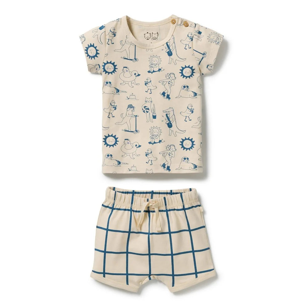 Wilson & Frenchy Tout est Magique organic tee and shorts set