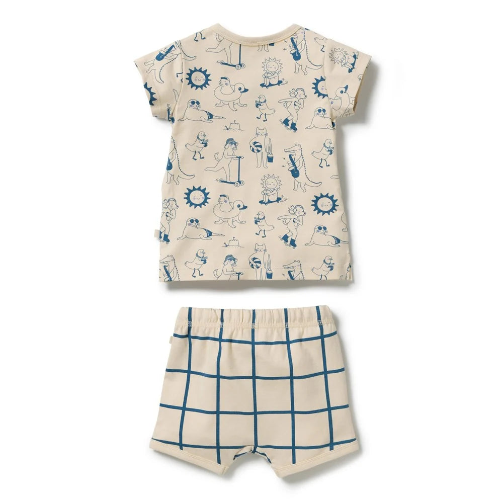Wilson & Frenchy Tout est Magique organic tee and shorts set, view 2