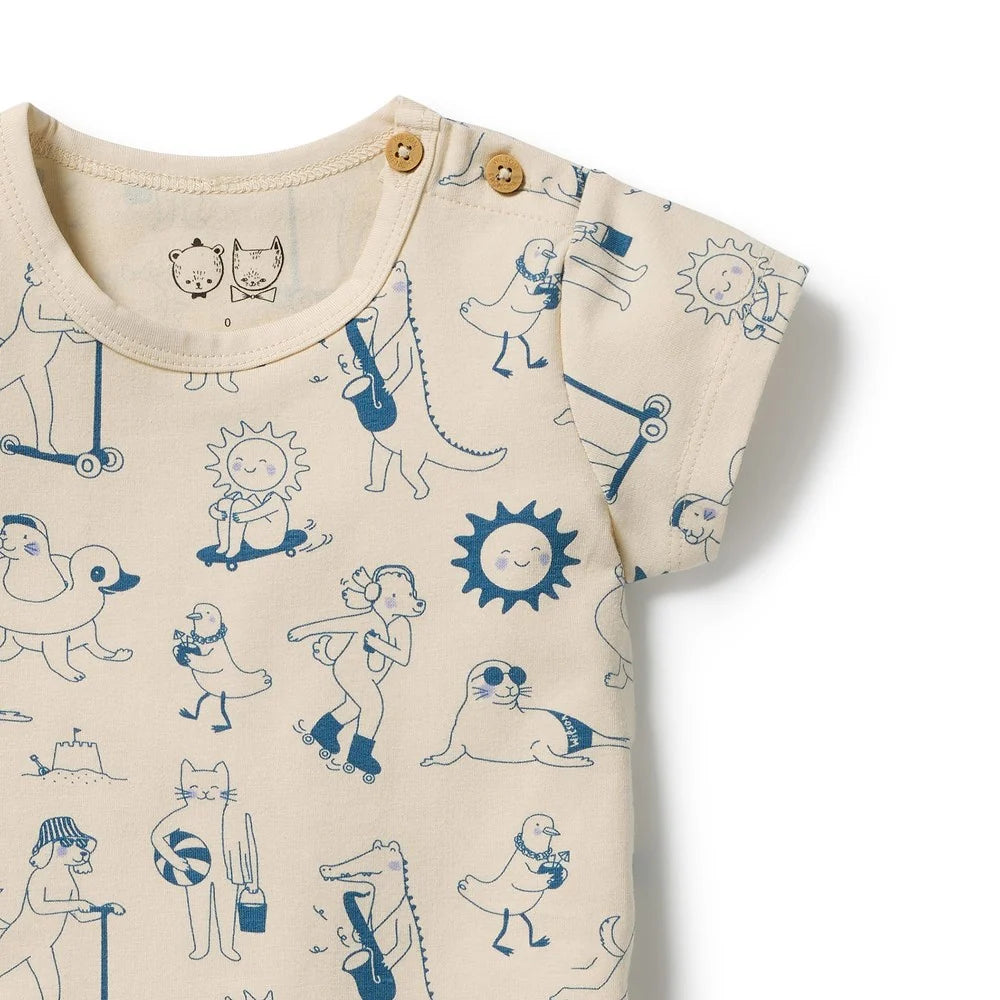 Wilson & Frenchy Tout est Magique organic tee and shorts set, view 3