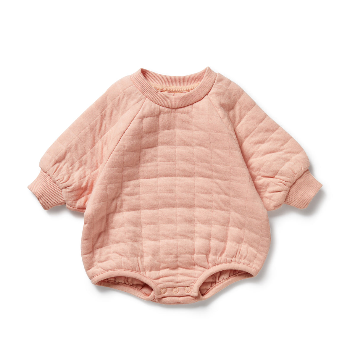 Wilson and Frenchy Pretty Pink Organic Quilted Bodysuit - product flatlay