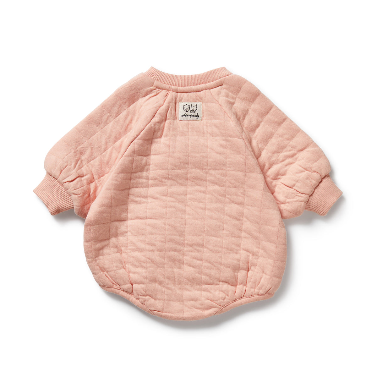 Wilson and Frenchy Pretty Pink Organic Quilted Bodysuit - baby back view